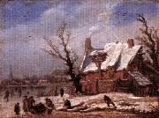 VELDE, Esaias van de Winter Landscape ew oil on canvas